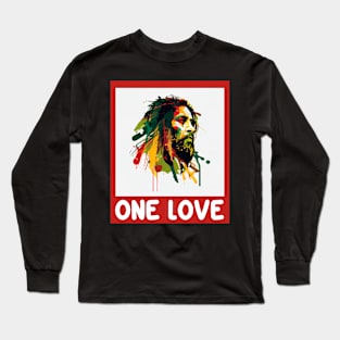 One Love Rastafari Rasta Reggae Long Sleeve T-Shirt